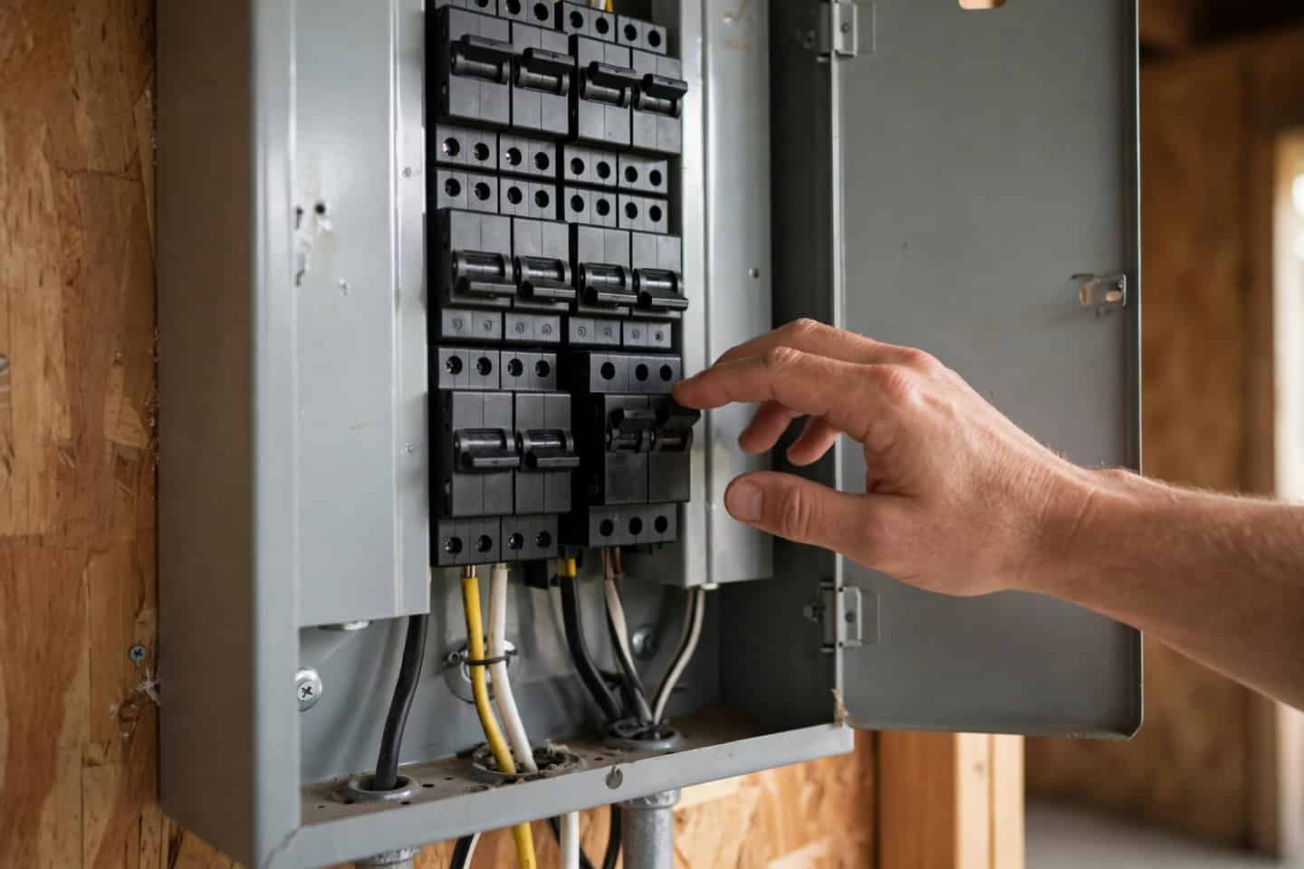 Licensed electrician at work