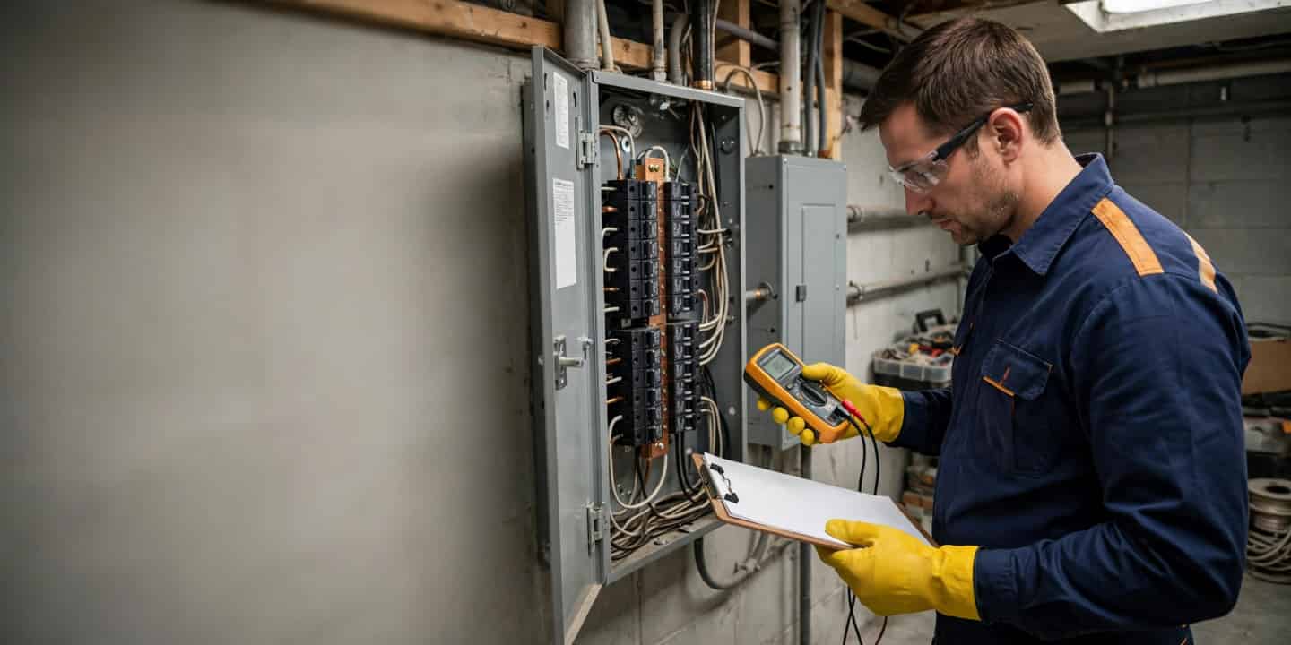 Licensed electrician at work