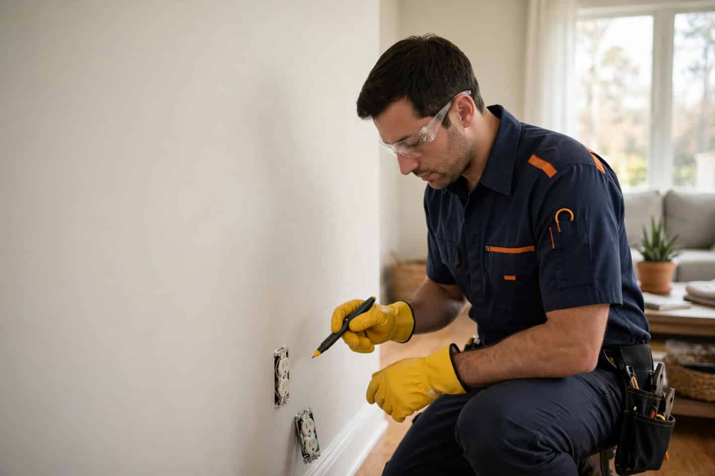 Licensed electrician at work
