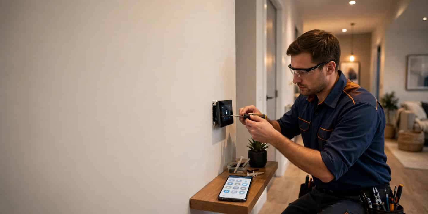 Licensed electrician at work