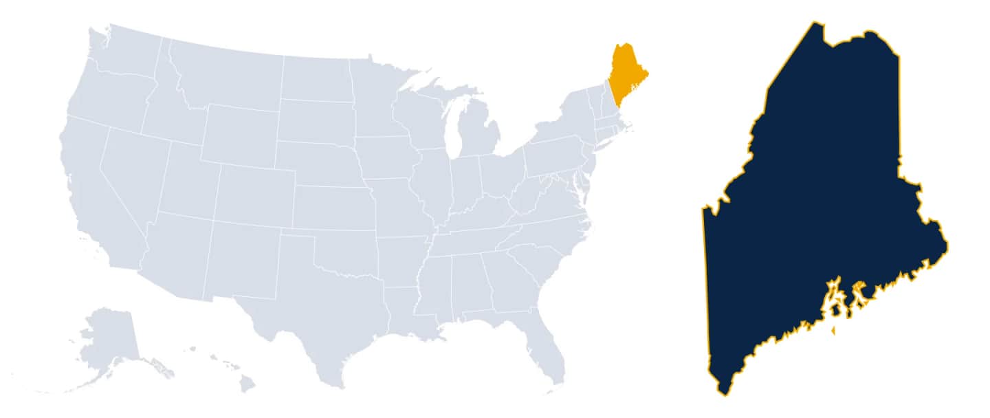 Map highlighting Maine