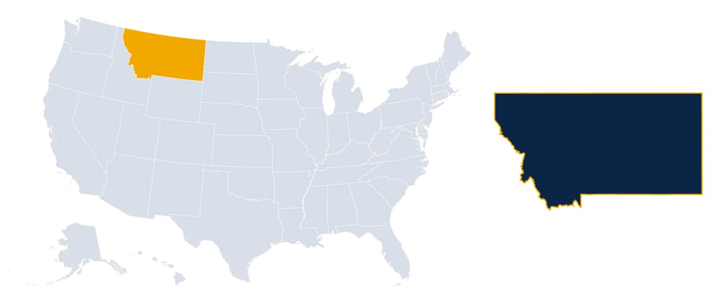 Map highlighting Montana