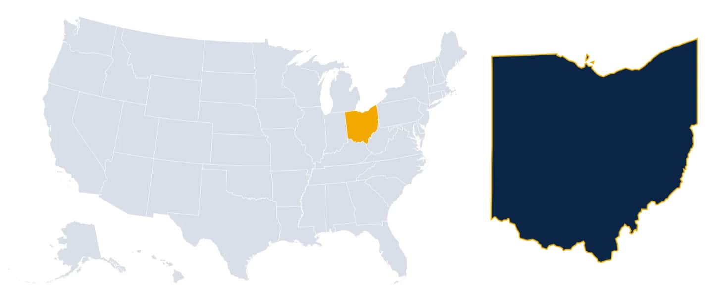 Map highlighting Ohio