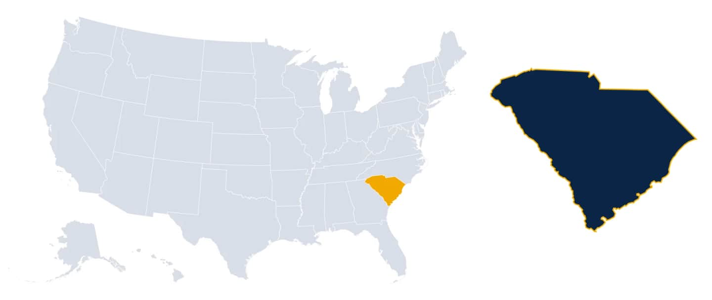 Map highlighting South Carolina