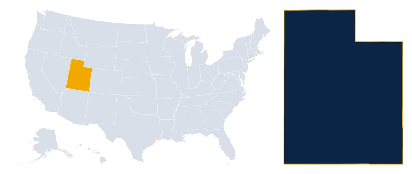 Map highlighting Utah