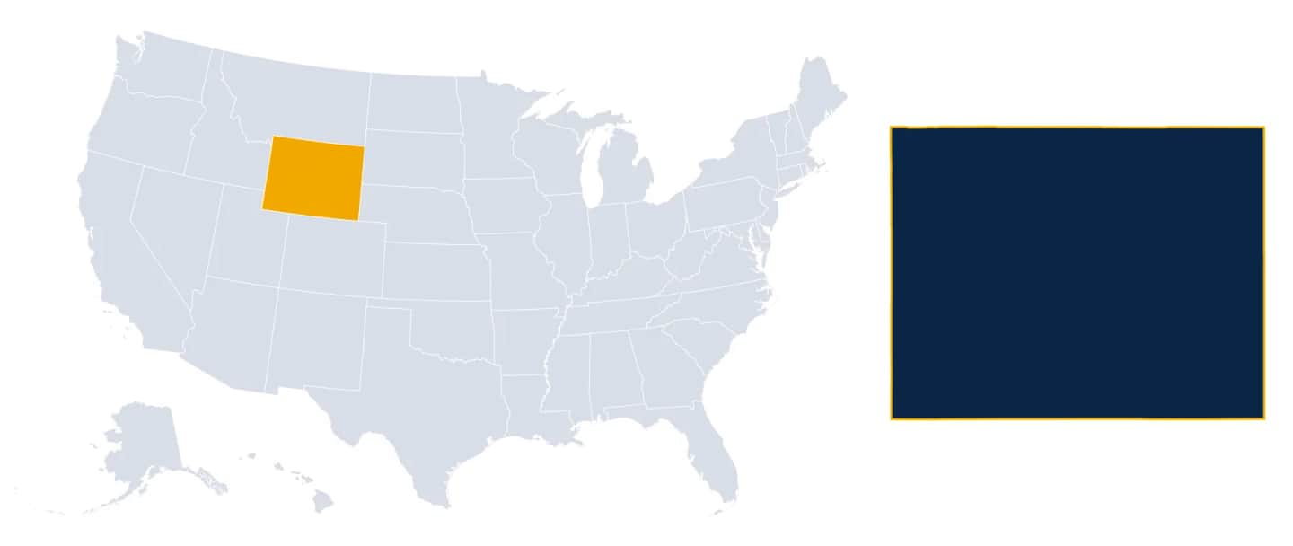 Map highlighting Wyoming