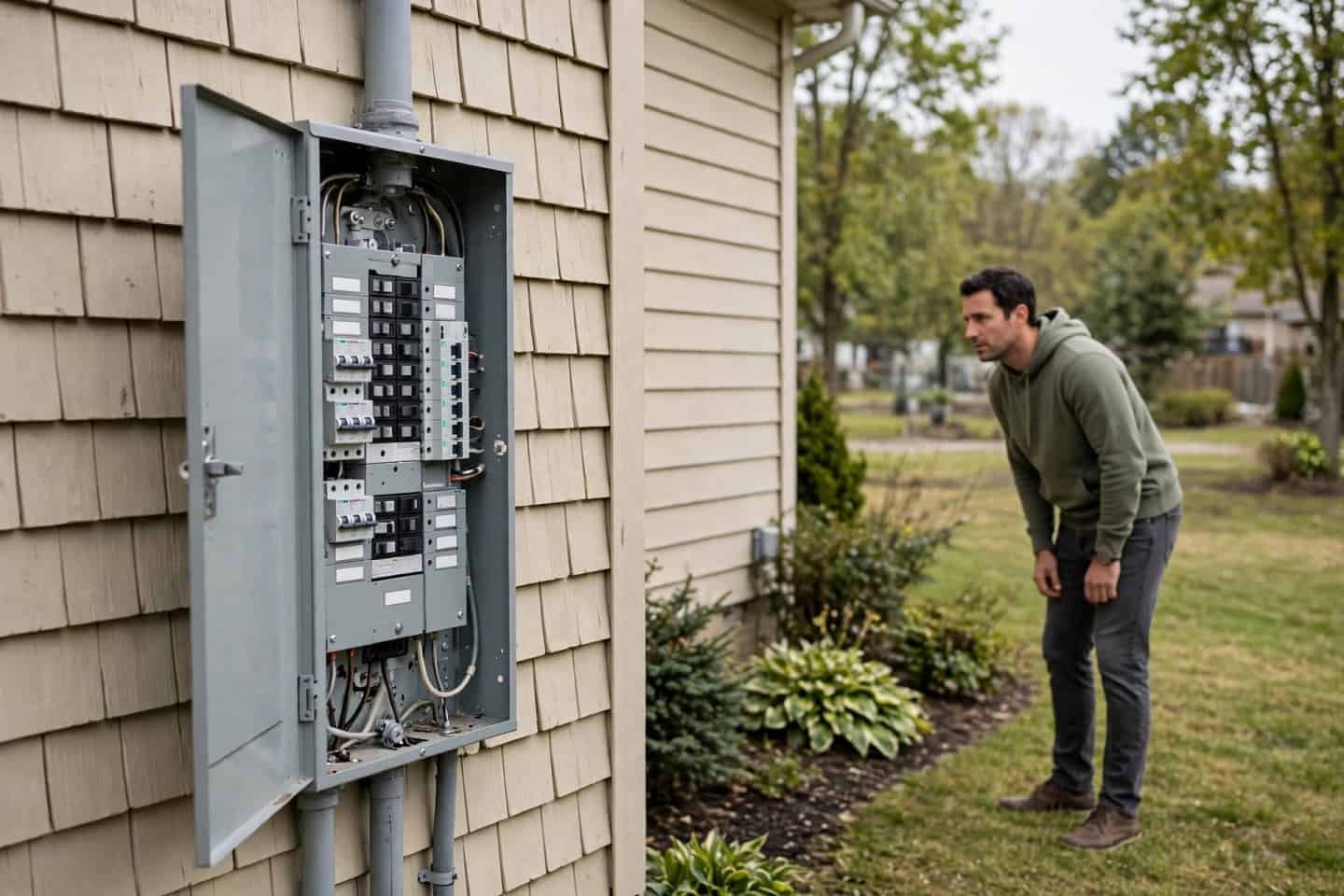 Licensed electrician at work