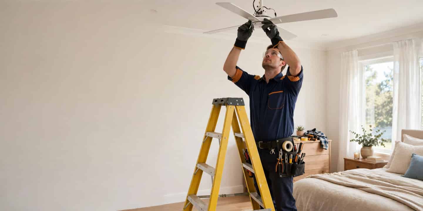 Licensed electrician at work